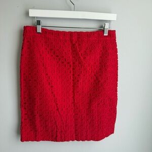 J. Crew Vibrant Red Pencil Skirt